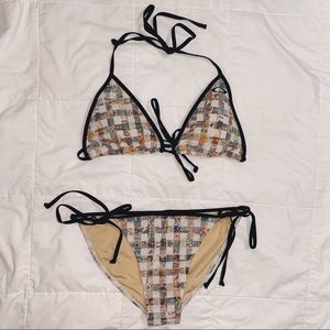 Vintage Oakley 2 Piece Triangle String Tie Bikini
